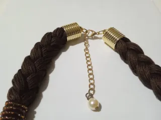 Collana donna con cristalli marrone e viola