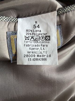 Americana El Corte Inglés Talla 54 Gris