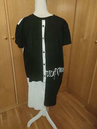 Vestido informal blanco y negro