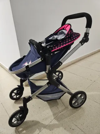 Silla de paseo para muñecas con unicornio y bolsa