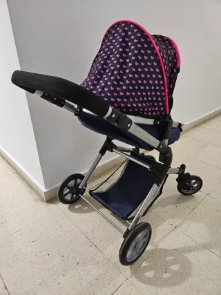 Silla de paseo para muñecas con unicornio y bolsa