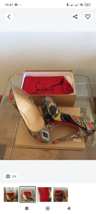 Sapatos Christian Louboutin PELE DE COBRA GENUÍNA