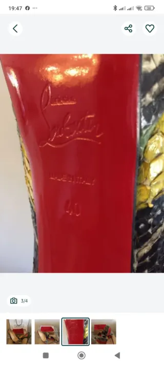 Sapatos Christian Louboutin PELE DE COBRA GENUÍNA