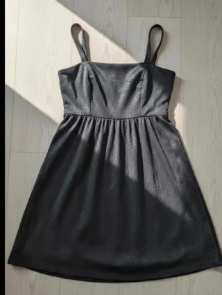 Vestido Negro Tirantes Fiesta Talla M