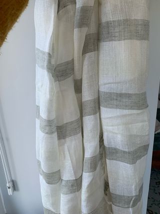 Foulard lino Mango beige/violeta