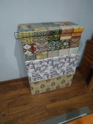 Baúl de almacenaje decorativo patchwork