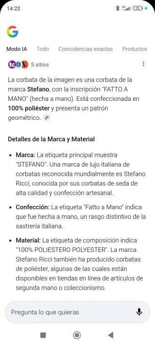 Corbata Italiana Hecha a Mano