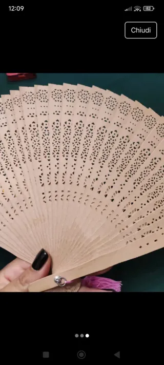 Ventaglio cinese in legno con scatola in legno