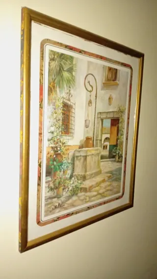 Cuadro Patio Andaluz Marco Dorado