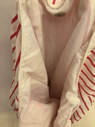 Borsa mare Calzedonia righe rosse e bianche