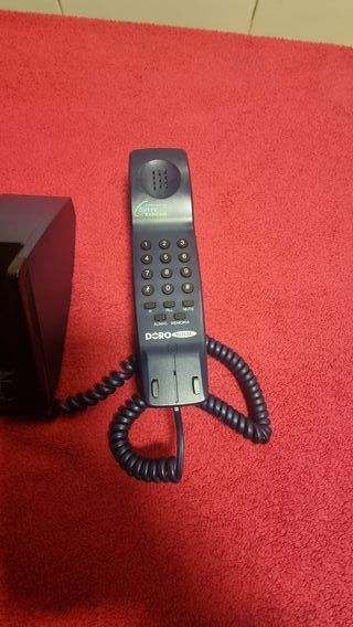 Teléfono de mesa azul oscuro