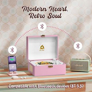 KLIM Retro CD Player con Altavoces Bluetooth Rosa