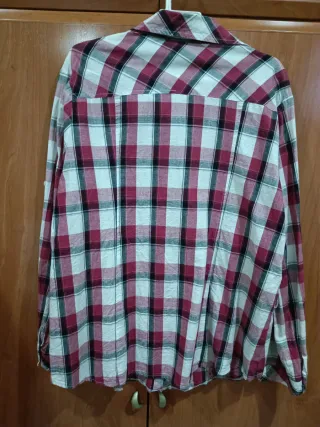 Camisa cuadros mujer roja y blanca