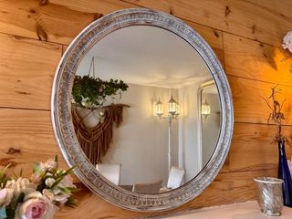 Espejo Redondo Madera Tallada