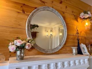 Espejo Redondo Madera Tallada