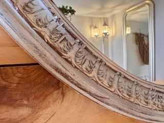 Espejo Redondo Madera Tallada