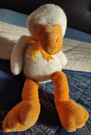 Peluche Pato Blanco con Lazo Amarillo
