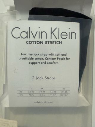 2 pack Jockstrap Uomo Calvin Klein Nero Taglia S