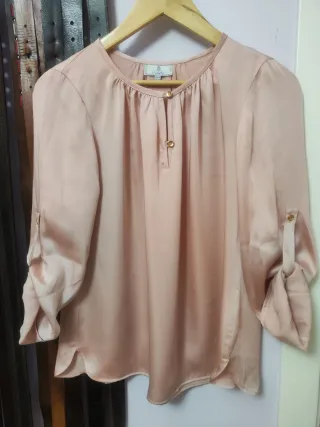 Blusa El Caballo Talla M Rosa y Dorada