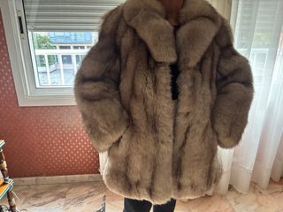 Abrigo de lomos de zorro Bleu auténtico