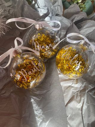 Bola Navidad Personalizadas transparentes y rellen