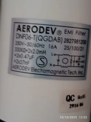 Filtro EMI AERODEV DNF06-T 16A