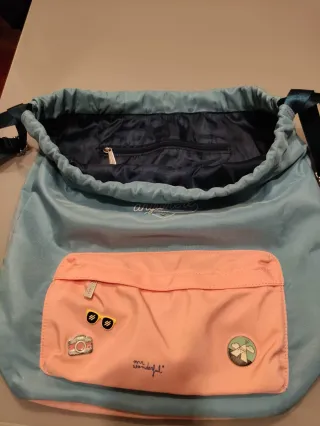 Mochila Mr. Wonderful azul y rosa