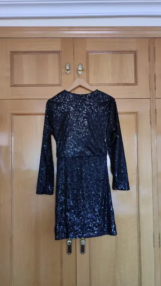 Vestido fiesta lentejuelas negro