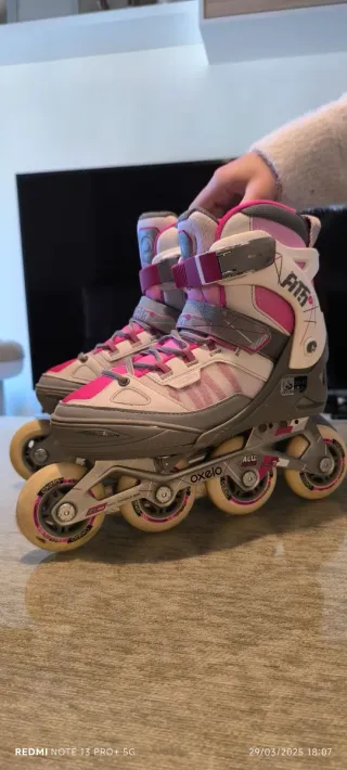 Patines en línea Oxelo rosas talla ajustable