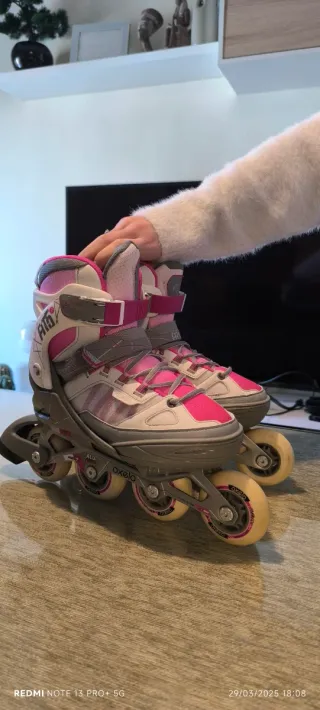 Patines en línea Oxelo rosas talla ajustable