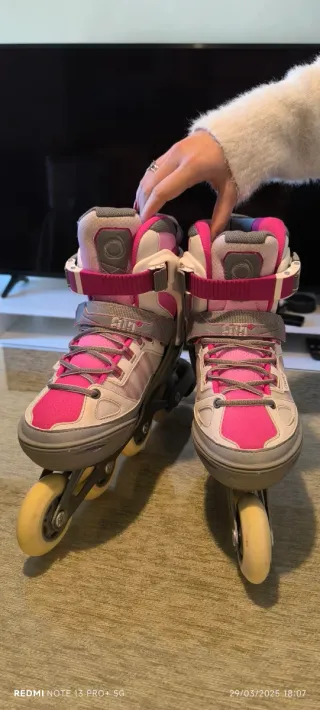 Patines en línea Oxelo rosas talla ajustable
