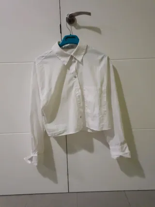 Camisa Mango Blanca Manga Larga