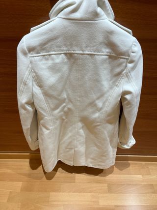 Abrigo paño blanco Zara