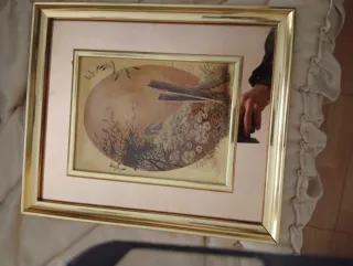 Cuadro Vintage Dorado y Multicolor