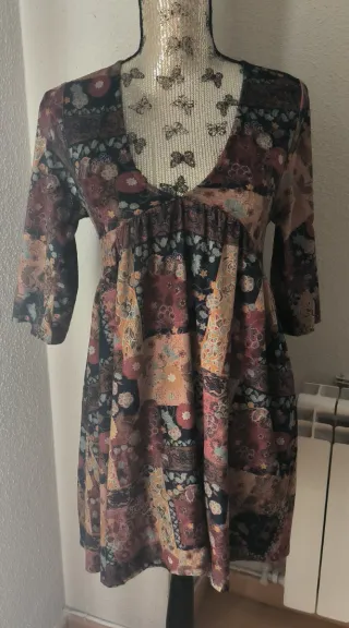 Vestido estampado patchwork