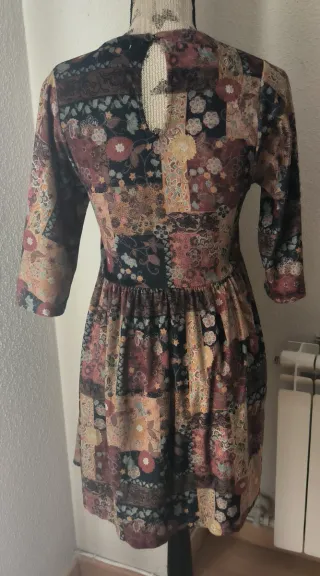 Vestido estampado patchwork