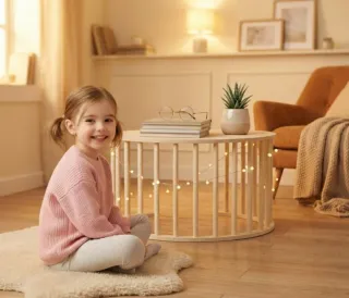 Balancín convertible 8 en 1 de madera natural new