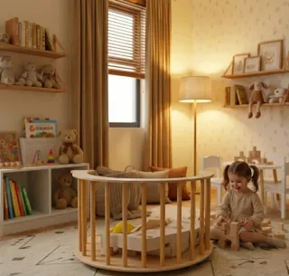 Balancín convertible 8 en 1 de madera natural new