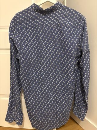 Camisa Scalpers Estampada Palmeras Azul