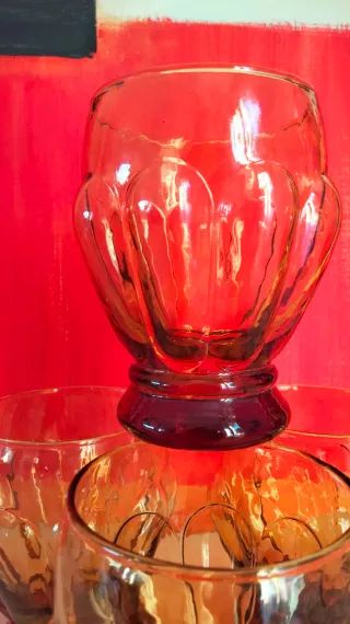 4 bicchieri Spicchi vintage ambra