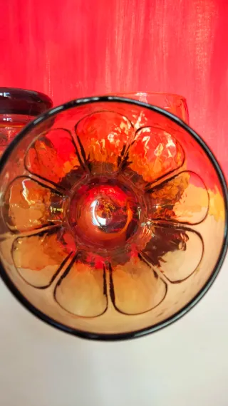 4 bicchieri Spicchi vintage ambra