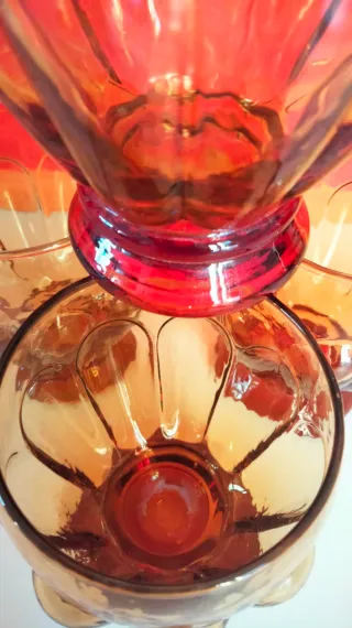 4 bicchieri Spicchi vintage ambra