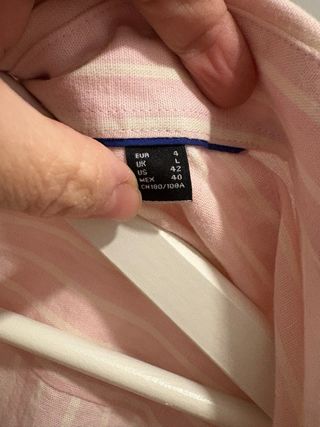 Camisa Cortefiel rosa rayas blancas Talla L