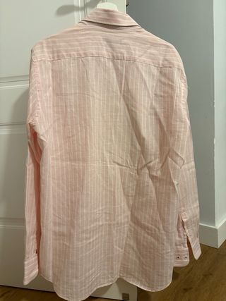 Camisa Cortefiel rosa rayas blancas Talla L