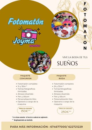 Fotomatón Joyma Revelación de Sexo
