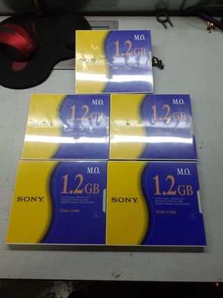 6 unidades Disco Óptico Magnético Sony M.O. 1.2 GB