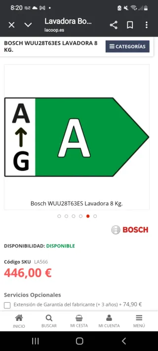 Lavadora Bosch Serie 6 VarioPerfect , garantía vig