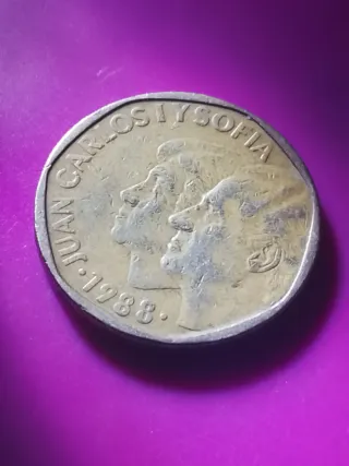 Moneda 500 pesetas 1988 Juan Carlos I y Sofía