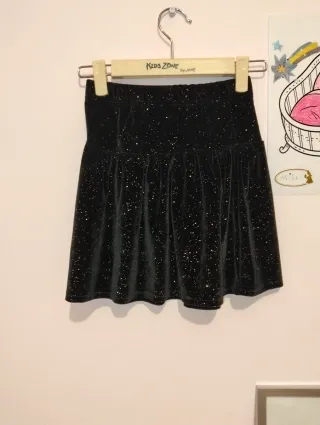 Gonna bambina nera glitterata
