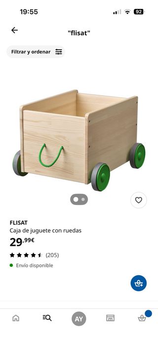 Carrito de madera Ikea con ruedas